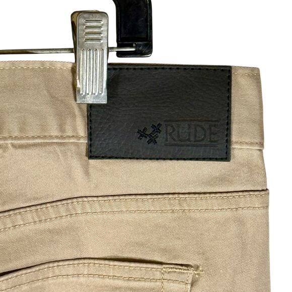 RUDE Hot Topic NWT Men's 36x32 Skinny Fit Khaki Chino Pants Stretch Preppy Teen - Picture 10 of 11